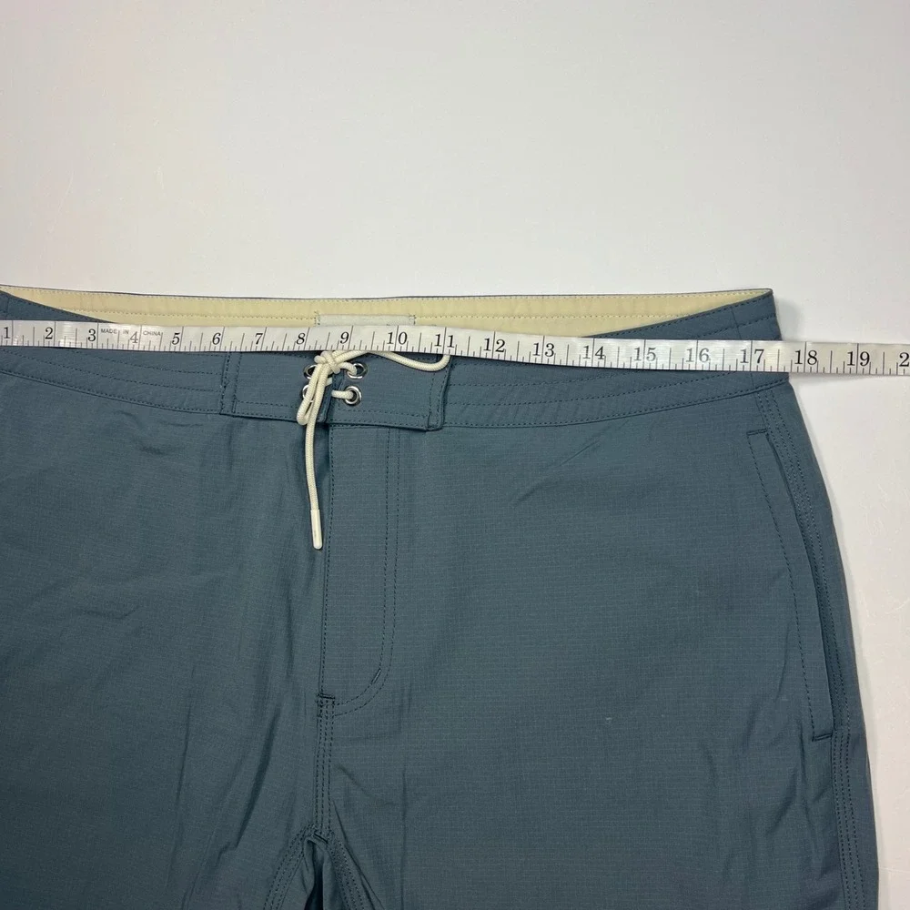 Wellen Board Shorts Mens 34 Slate Blue Ripstop Lace-Up Swim Trunks W-640006